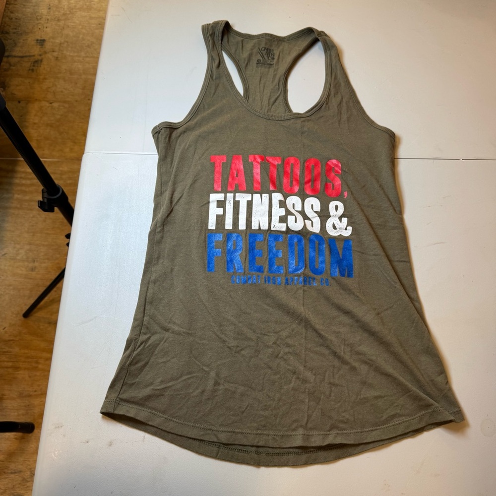 Combat Iron Apparel Olive Green Women’s Tank. Tattoos, Fittness, Freedom